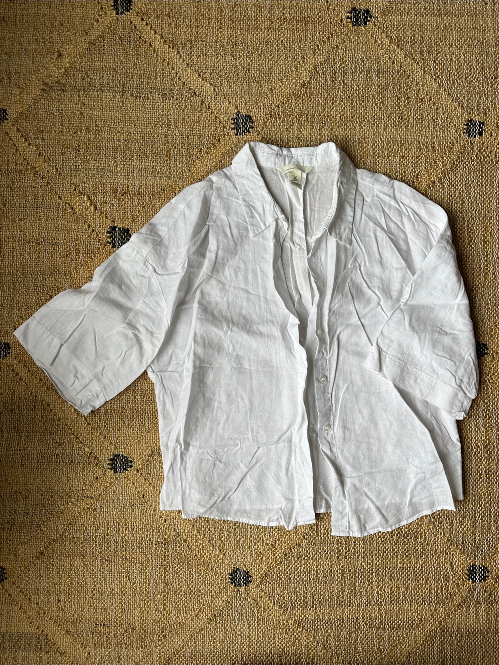 H&M White Button-Down Linen Shirt